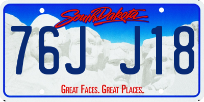 SD license plate 76JJ18
