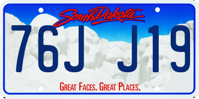 SD license plate 76JJ19