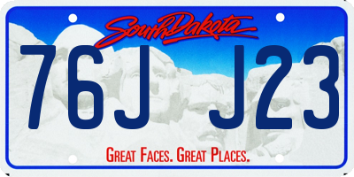 SD license plate 76JJ23