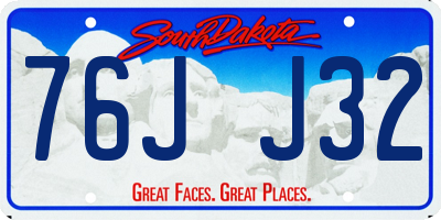 SD license plate 76JJ32
