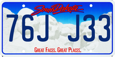 SD license plate 76JJ33