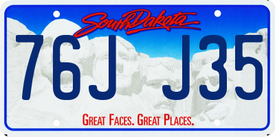 SD license plate 76JJ35