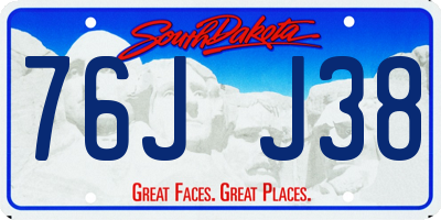 SD license plate 76JJ38