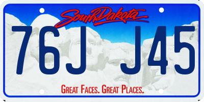 SD license plate 76JJ45