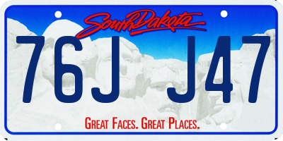 SD license plate 76JJ47