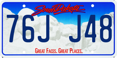 SD license plate 76JJ48