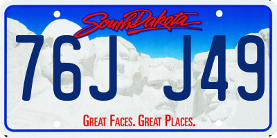 SD license plate 76JJ49