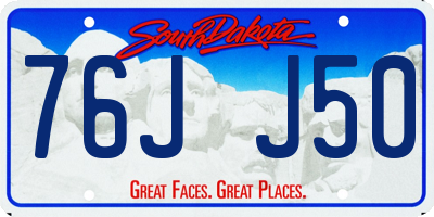 SD license plate 76JJ50