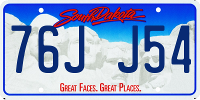 SD license plate 76JJ54