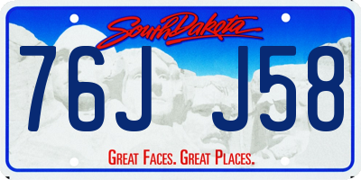 SD license plate 76JJ58