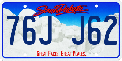 SD license plate 76JJ62