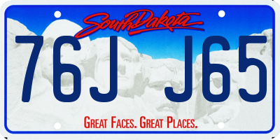 SD license plate 76JJ65