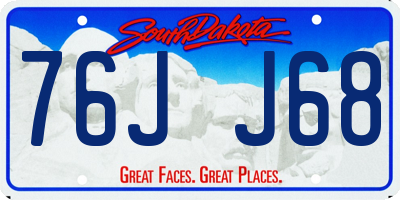 SD license plate 76JJ68