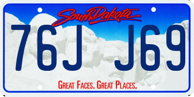 SD license plate 76JJ69