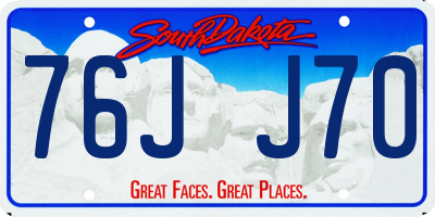SD license plate 76JJ70