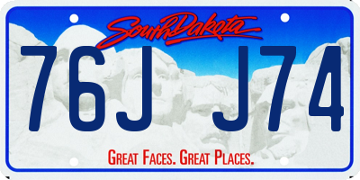 SD license plate 76JJ74