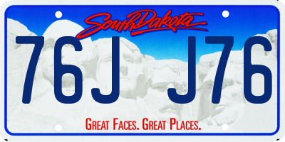 SD license plate 76JJ76