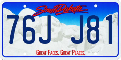 SD license plate 76JJ81