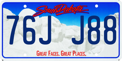 SD license plate 76JJ88