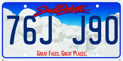 SD license plate 76JJ90