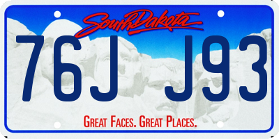 SD license plate 76JJ93