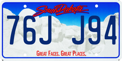 SD license plate 76JJ94