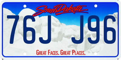 SD license plate 76JJ96