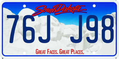 SD license plate 76JJ98