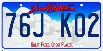 SD license plate 76JK02