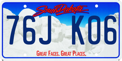 SD license plate 76JK06