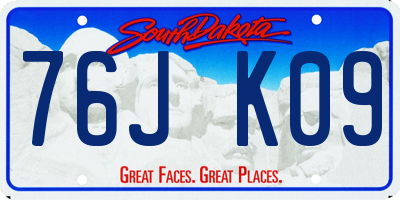 SD license plate 76JK09