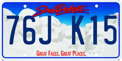 SD license plate 76JK15