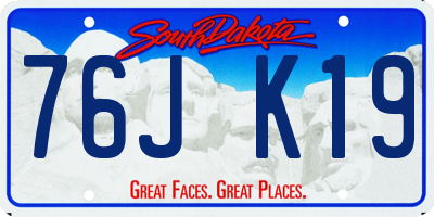 SD license plate 76JK19