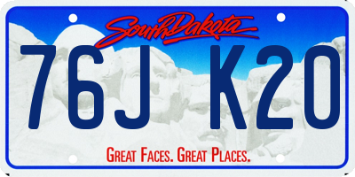 SD license plate 76JK20
