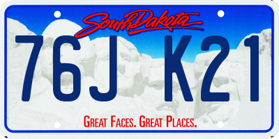 SD license plate 76JK21
