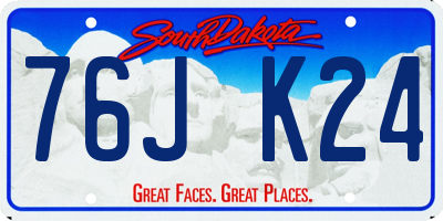 SD license plate 76JK24