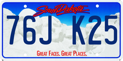 SD license plate 76JK25