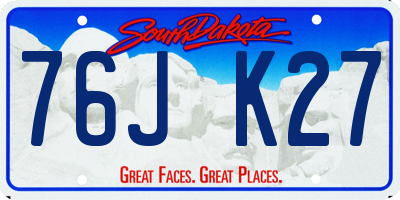 SD license plate 76JK27