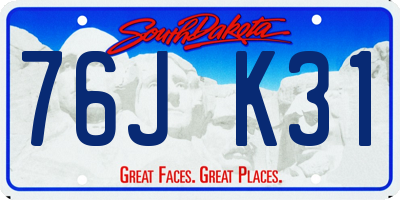 SD license plate 76JK31
