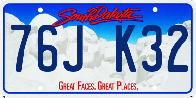 SD license plate 76JK32