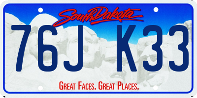 SD license plate 76JK33