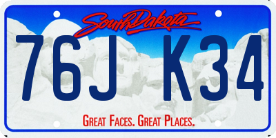 SD license plate 76JK34