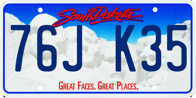 SD license plate 76JK35