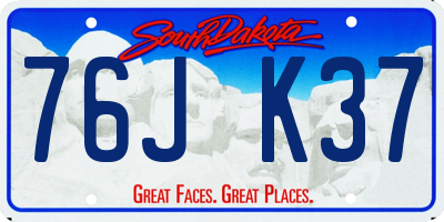 SD license plate 76JK37
