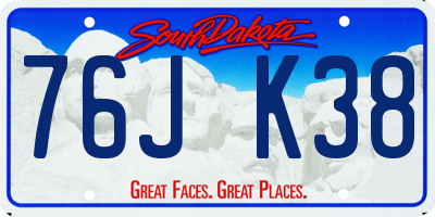 SD license plate 76JK38