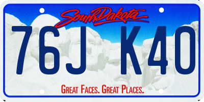 SD license plate 76JK40