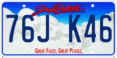 SD license plate 76JK46