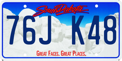 SD license plate 76JK48