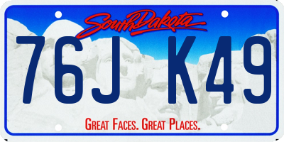 SD license plate 76JK49