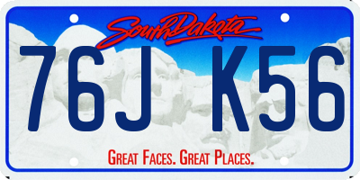 SD license plate 76JK56